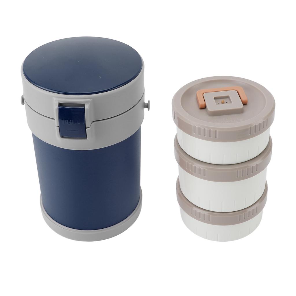 Recipient izolat pentru alimente 2L 3 nivele, sigur pentru microunde, oțel inoxidabil 304, cutie de prânz cu vid cu umăr