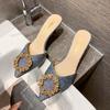 New summer models versatile pointed rhinestone satin surface, sandals, stiletto sandals, premium bag head sandals women