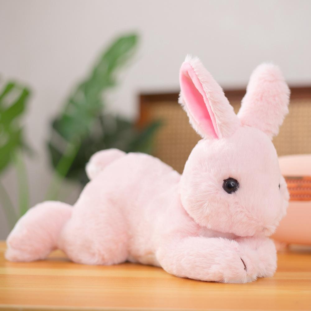 Simulation Animal Rabbit Doll Plush Toy Bunny Rabbit Doll Children Sleep Soothing Rag Doll Birthday Gift
