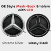 New For Mercedes Benz Chrome Silver Black Car Front Grille Star Badge Emblem OE Style Flat Surface For Mercedes Benz E-Class W21