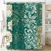 Luxurious Green Floral Printed Shower Curtain Bathroom Decor Waterproof Durable Fabric Various Sizes Available for Your Home Dec