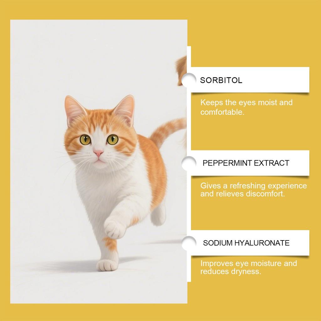 Colírio para Animais de Estimação para Gatos e Cães Manchas de Lágrima Secreção Obstrução Limpeza Cuidados Gotas para Animais de Estimação Gatos e Cães Universal(10 ml)