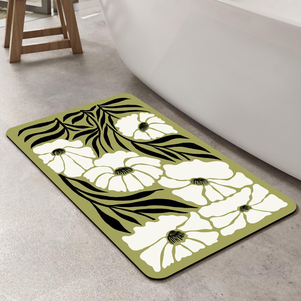 Bathroom Toilet Absorbent Floor Mat Bathroom Door Dirt Resistant Quick Drying Anti Slip Mat