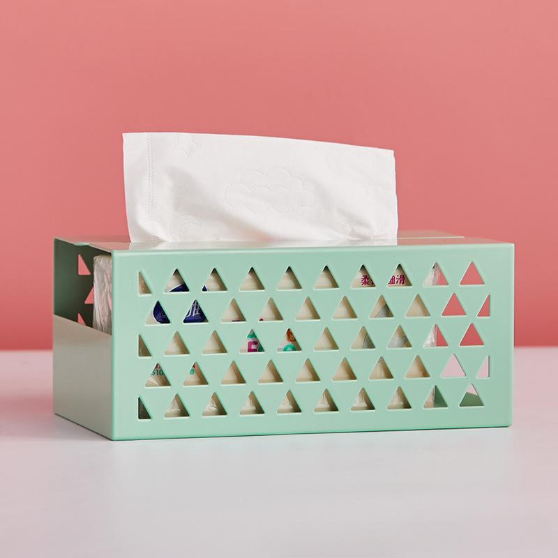 Kitchen Tissue Boxes Home Iron Multifunctional Office Crafts Seat Type Toilet Paper Storage Case Bedroom Metal Tissue Dispenser
