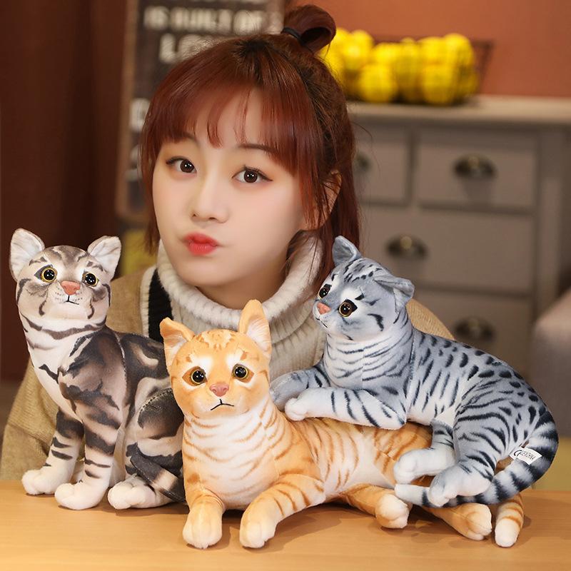 Simulation 3D Cat Doll Plush Toy Kitten Cat Doll Children'S Birthday Gift