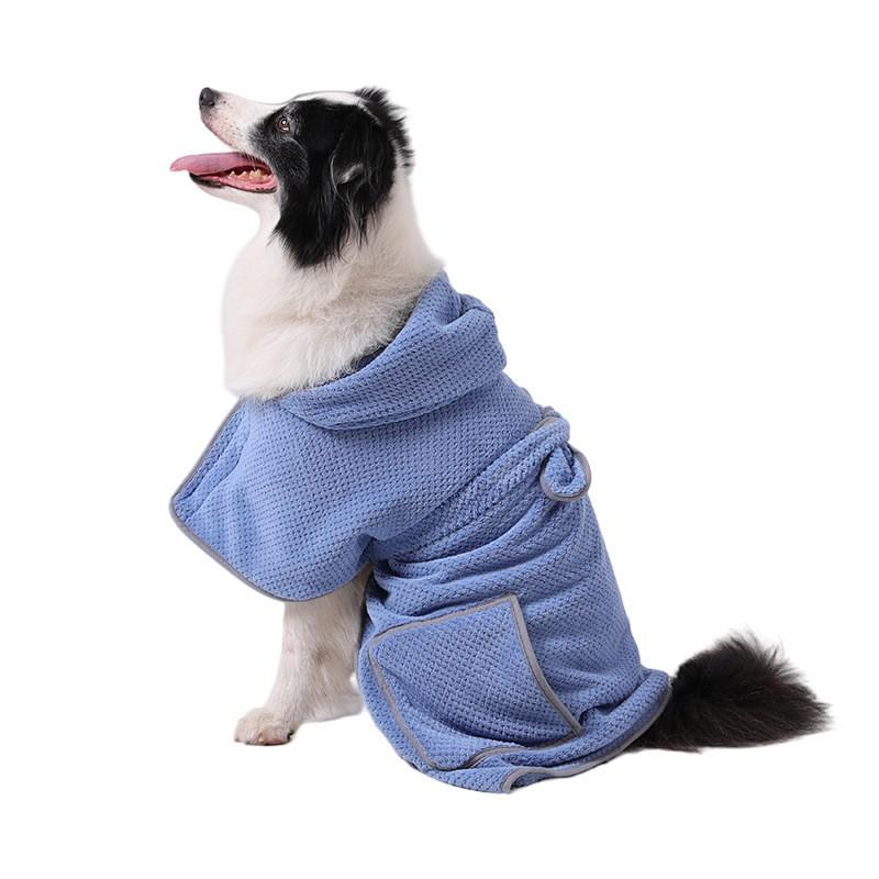 Pet Bath Robe Small To Medium Dogs Absorbent Towel Wrap Soft Full Coverage Dog Dress