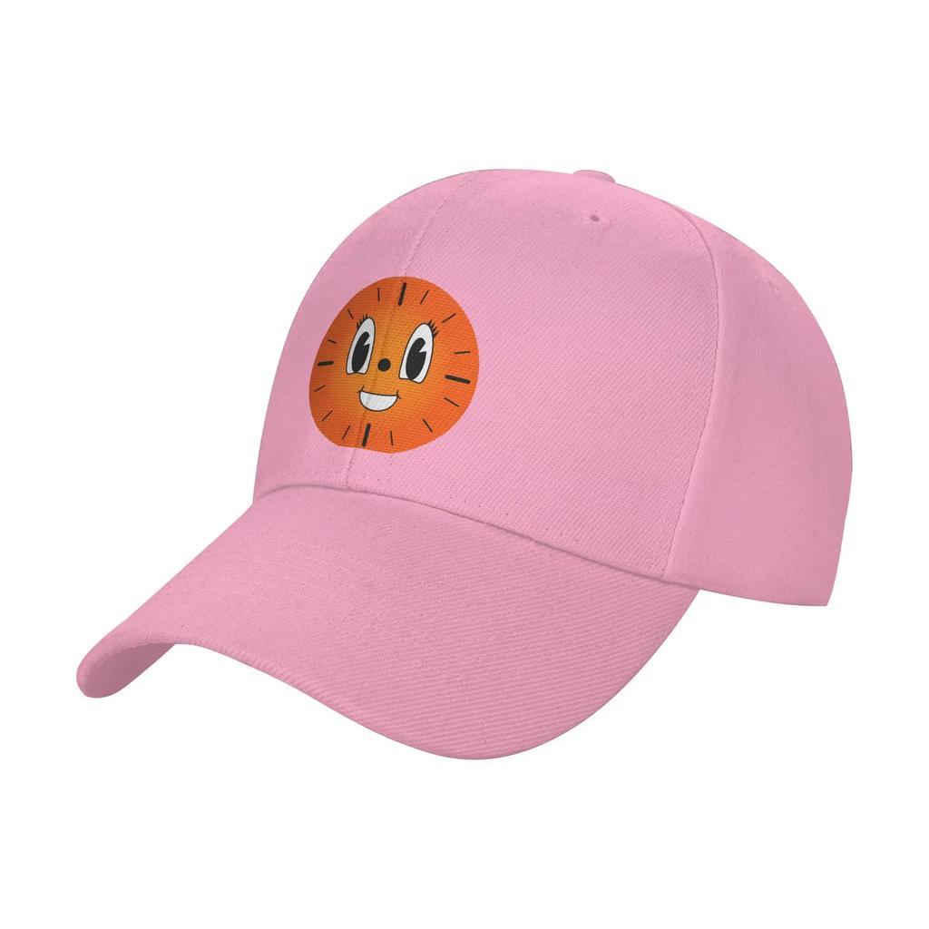 Fashion Miss Minutes Smile Gradient Orange Screen Effect Curved Brim Baseball Cap Hiking Summer Hat