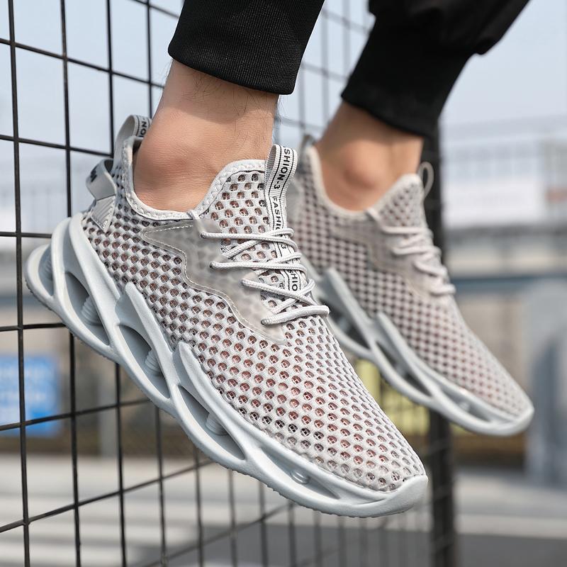Fashion Men's Mesh Casual Running Sneakers Summer Outdoor Lightweight Lace Up Fashion Hiking Jogging Shoes Sneakers for Men Zapatillas
