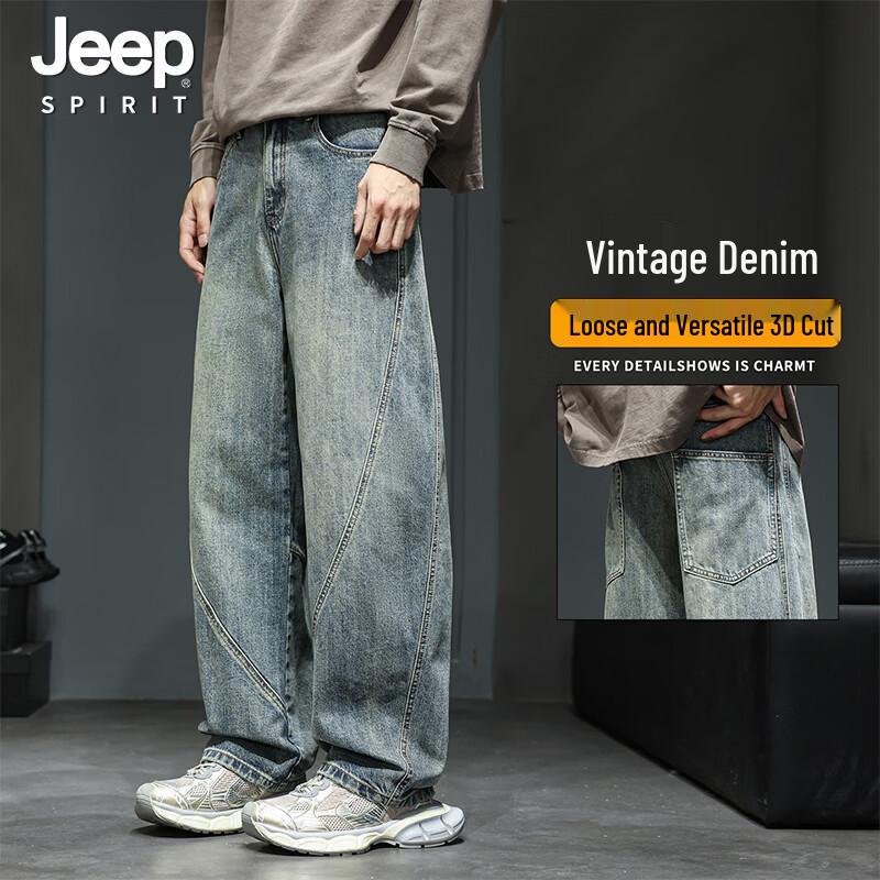 Джинсы мужские JEEP SPIRIT свободного кроя, ретро, прямые L