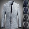Stylish Mens Single Breasted Stand Collar Jacket Casual Business Tunic Suit Coat