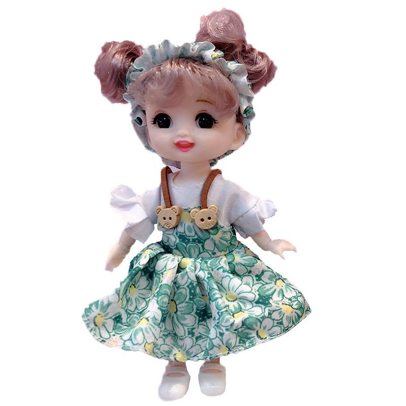 16cm 8-Point BJD Princess Doll with Denim Wedding Dress & Accessories - 6" Dress-Up OB11 Clothes, Tops, and Shorts