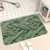 Olive Green Textured Bath Mat, Soft Flannel Non-Slip Rug, Printed  Pattern for Bathroom, Living Room, Kitchen, Modern Home Decor