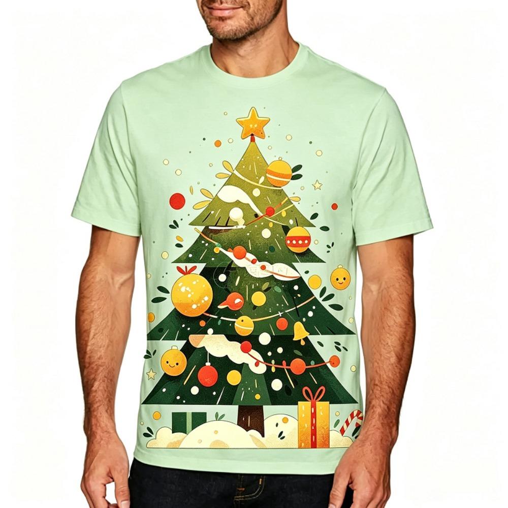 Summer Fashionable Creative Christmas Series 3D Printing Printed Short Sleeved T-shirt Comfortable Breathable Versatile Sports T-shirt