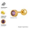 Stainless Steel Multicolor Cubic Zirconia Stud Earrings for Women Girls, Tiny Piercing Cartilage Helix Earrings Fashion Jewelry