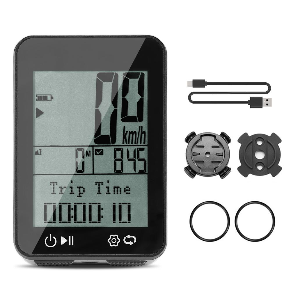 GPS Bike Computer IPX7 Rainproof 2.4in FSTN Display Night Riding Tracking Distance Speed Altitude Ti