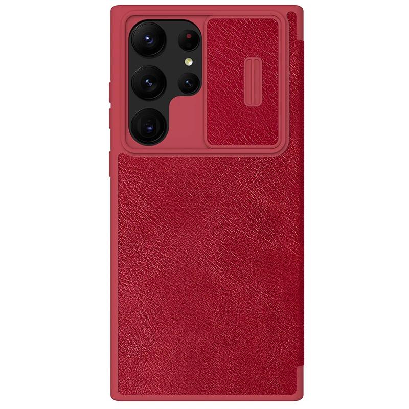 NILLKIN Dla Samsung Galaxy S23 Ultra z Pokrowcem Przesuwnym Ochrona Aparatu Klapka Skórzana Pokrowiec Dla Samsung Galaxy S23 5G (2026) Walizka
