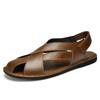Moda Verão Sandálias Masculinas Couro Genuíno Sapatos Casuais Masculinos Ao Ar Livre Masculino Homem Sandálias De Couro Para Homens Sapatos De Praia Sapatos Romanos