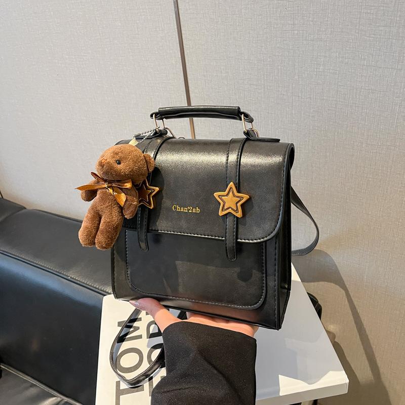 

College style retro backpack bag women s 2025 new student portable small schoolbag versatile commuter shoulder messenger bag single bag