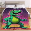 Dinosaur Print Flannel Throw Blanket Thick Heavy Weight Soft Cozy for Bed Napping Air Conditioning Full Coverage Gift