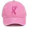 Adjustable Pink Ribbon Embroidered Women's Baseball Cap