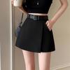 Women's High-Waist A-Line Skirt Pants - Casual Spring/Summer Wide-Leg Buttoned Design