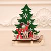 Décorations de Noël Pièces de Bois Peintes de Noël Bricolage Pièces de Voiture Traîneau Puzzle Mosaïque Cadeau