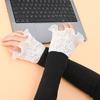 Womens GothicLace MeshLongGloves Floral Lace Wrist Cuffs Bracelets For Wedding Halloween Party Pack of 2