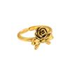 Retro Rose Vintage Flower Open Adjustable Index Ring Cross-Border Ins Popular Niche High Temperament Versatile Ladies Finger Ring