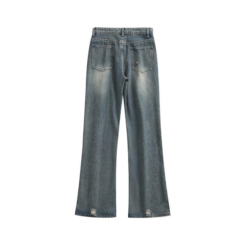 Men's Chu Tang Vintage Washed Straight Flare Jeans