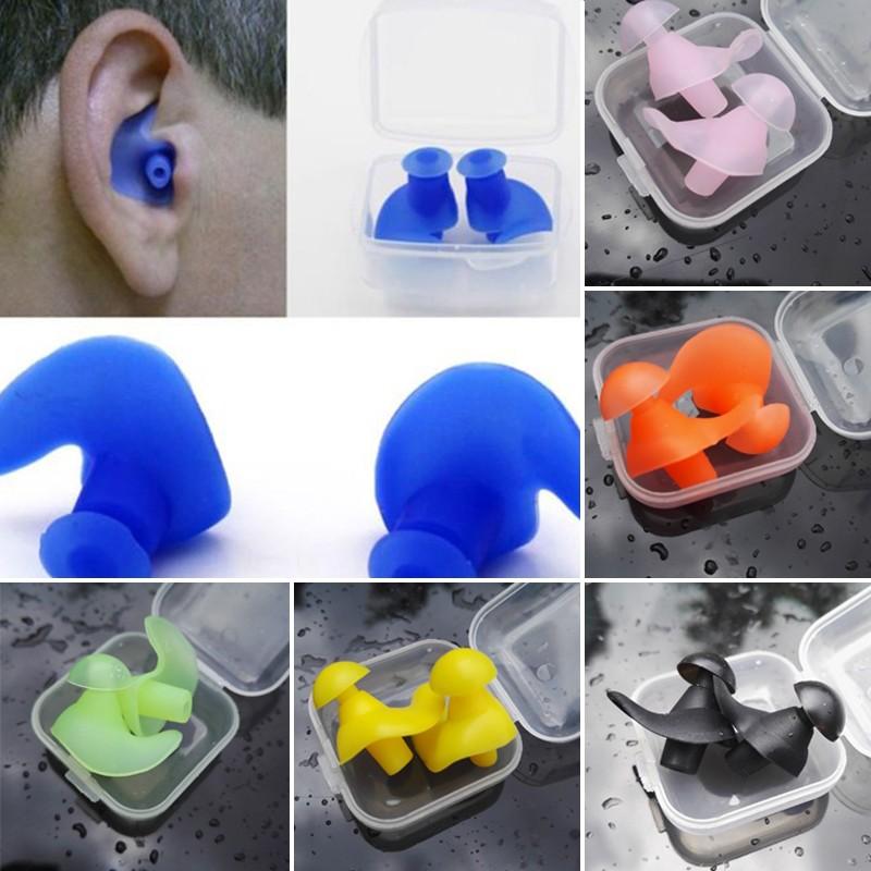 Swimmer Clear Silicone Ear Plugs Adults Hypo-allergenic Earplugs For Swimming