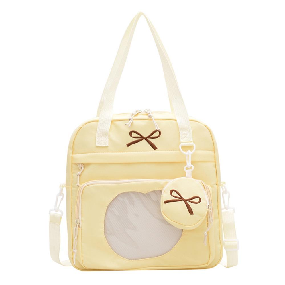 

Solid Color Bow Ita Bag Lace Decoration Badge Display Bag Transparent Shoulder Bag Women жёлтый