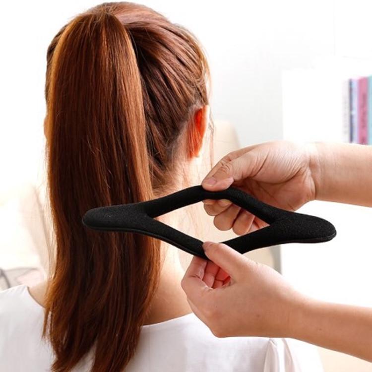 Black Fluffy Hair Bun Maker - Women's Styling Accessory
