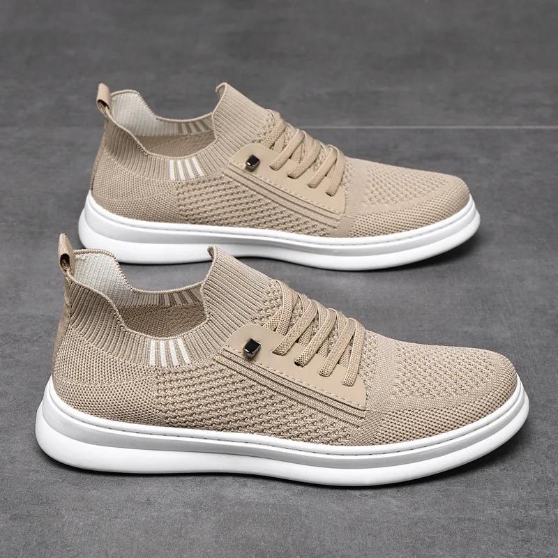 

Fashion Men s Mesh Shoes Spring Breathable Casual One-pedal Soft-soled Flat-soled Running Shoes 44