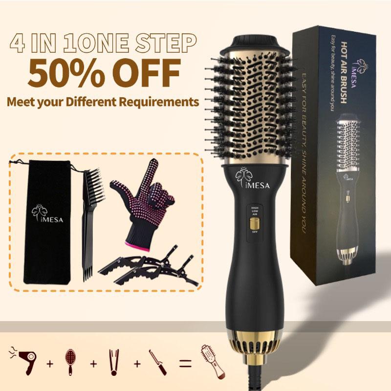 imesa 4 in 1 Hot Air Brush&Volumizer PLUS 2.0multifunctional styler professional home straight curling iron Free storage bag