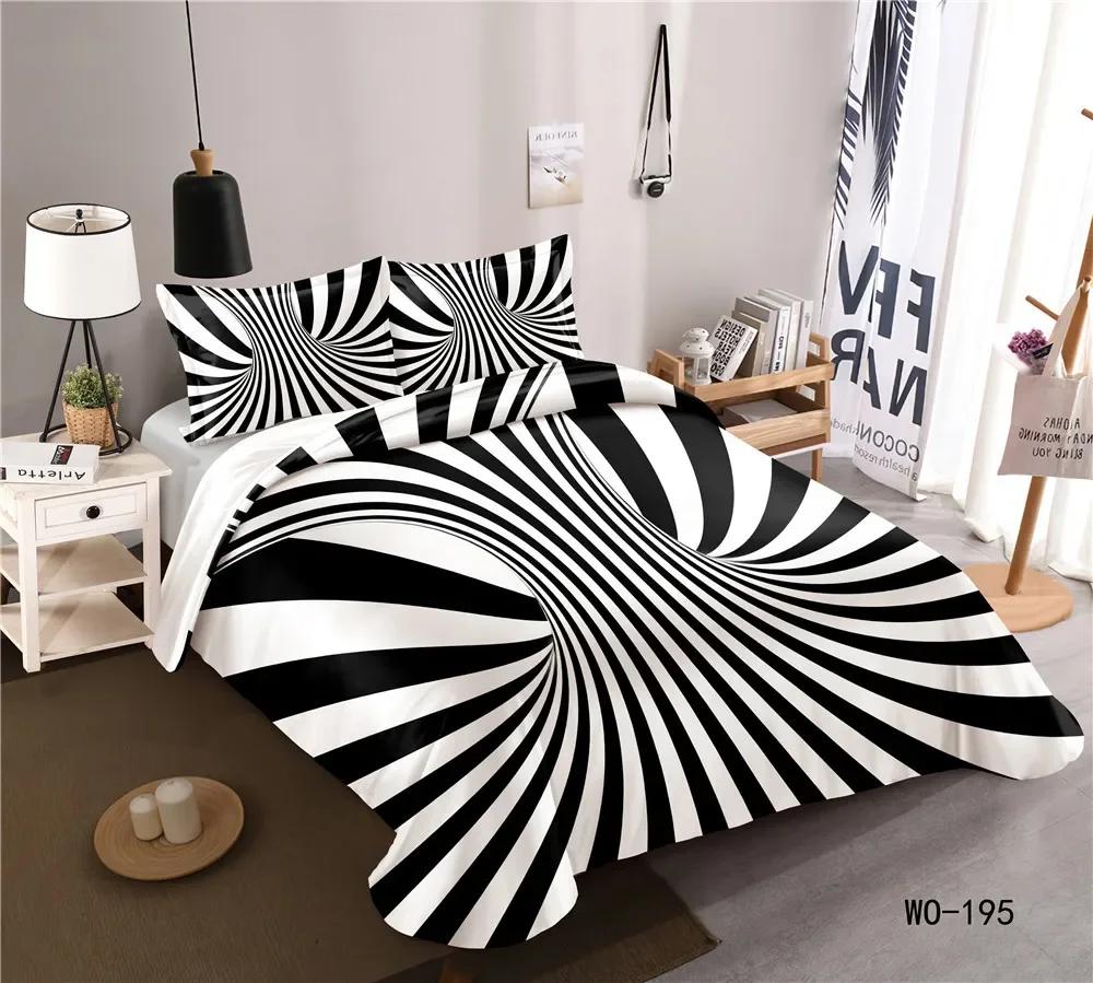 3D Geometric Duvet Cover King/Queen SizeThree-dimensional Bedding Stereoscopic Dense Cuboid Abstract Art Polyester Quilt Cover
