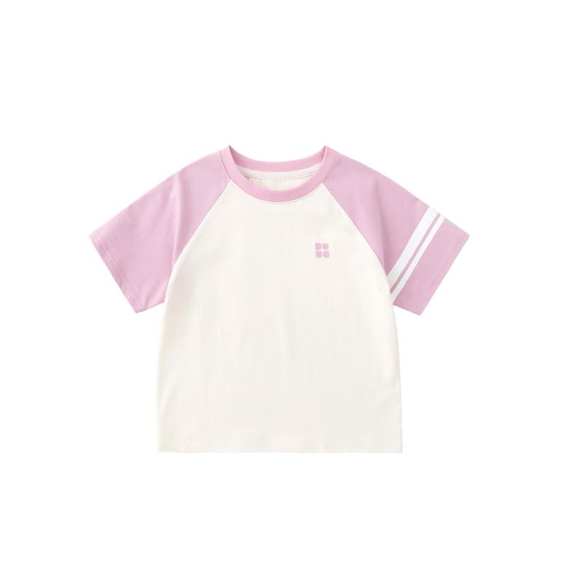 7A Antibacterial Kids Raglan Short Sleeve Color Block T-Shirt 90