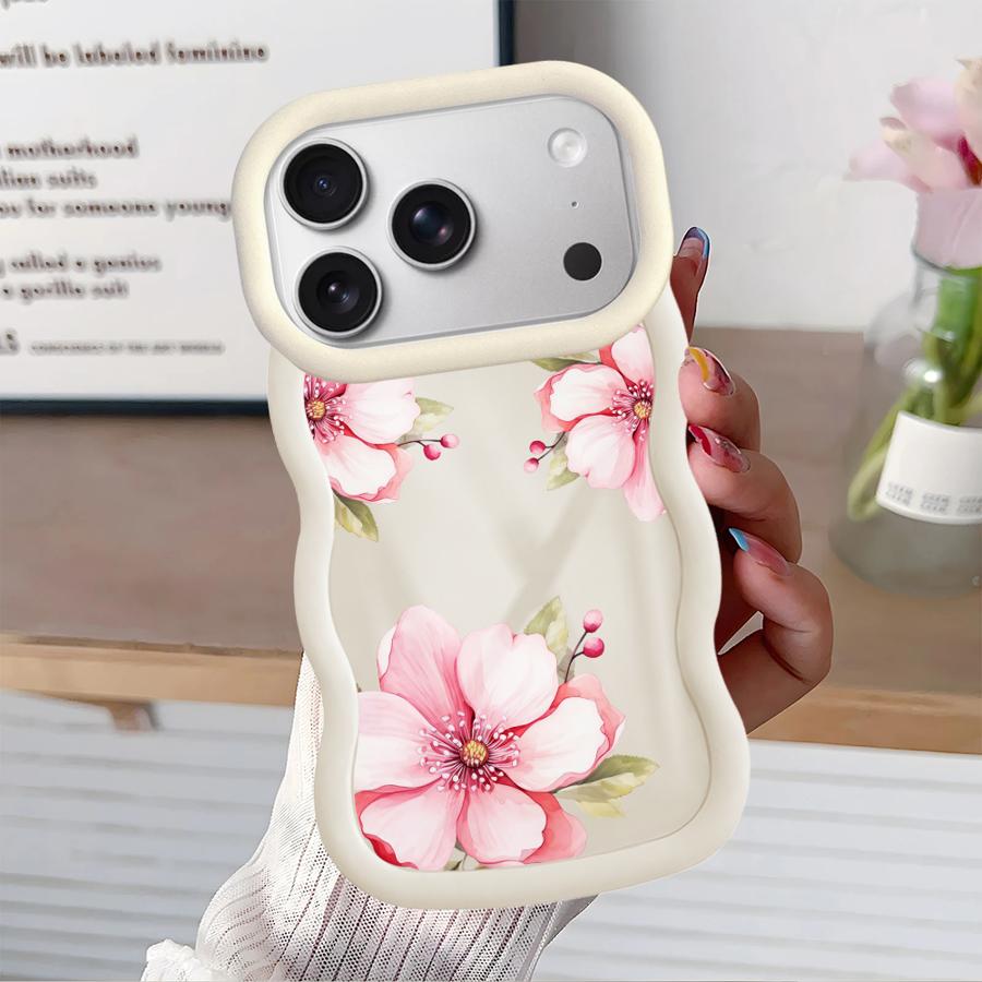 Pink Flower Soft Phone Cover Case for iPhone 17 Air 12 13 11 14 XR 15 Plus 16 Pro Max 8