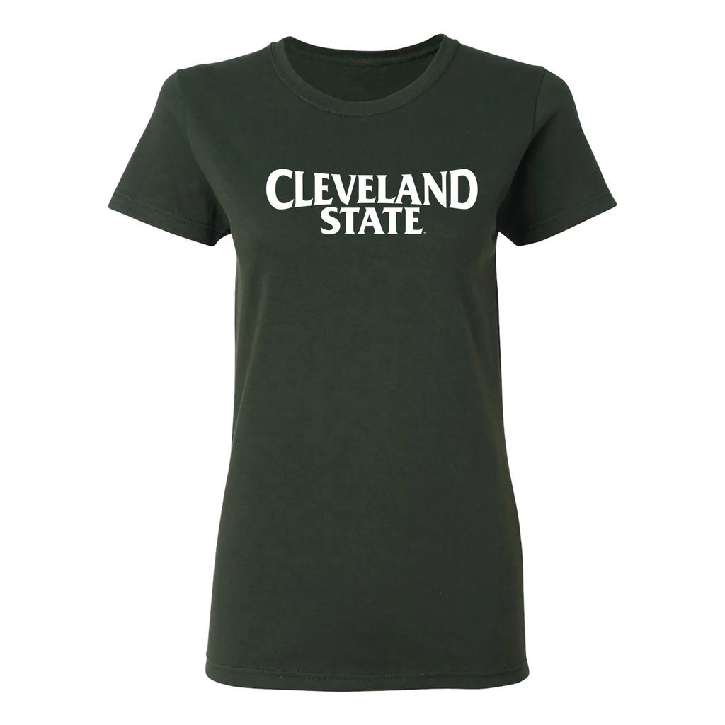 Cleveland State Vikings Basic Block Womens T Shirt - Forest