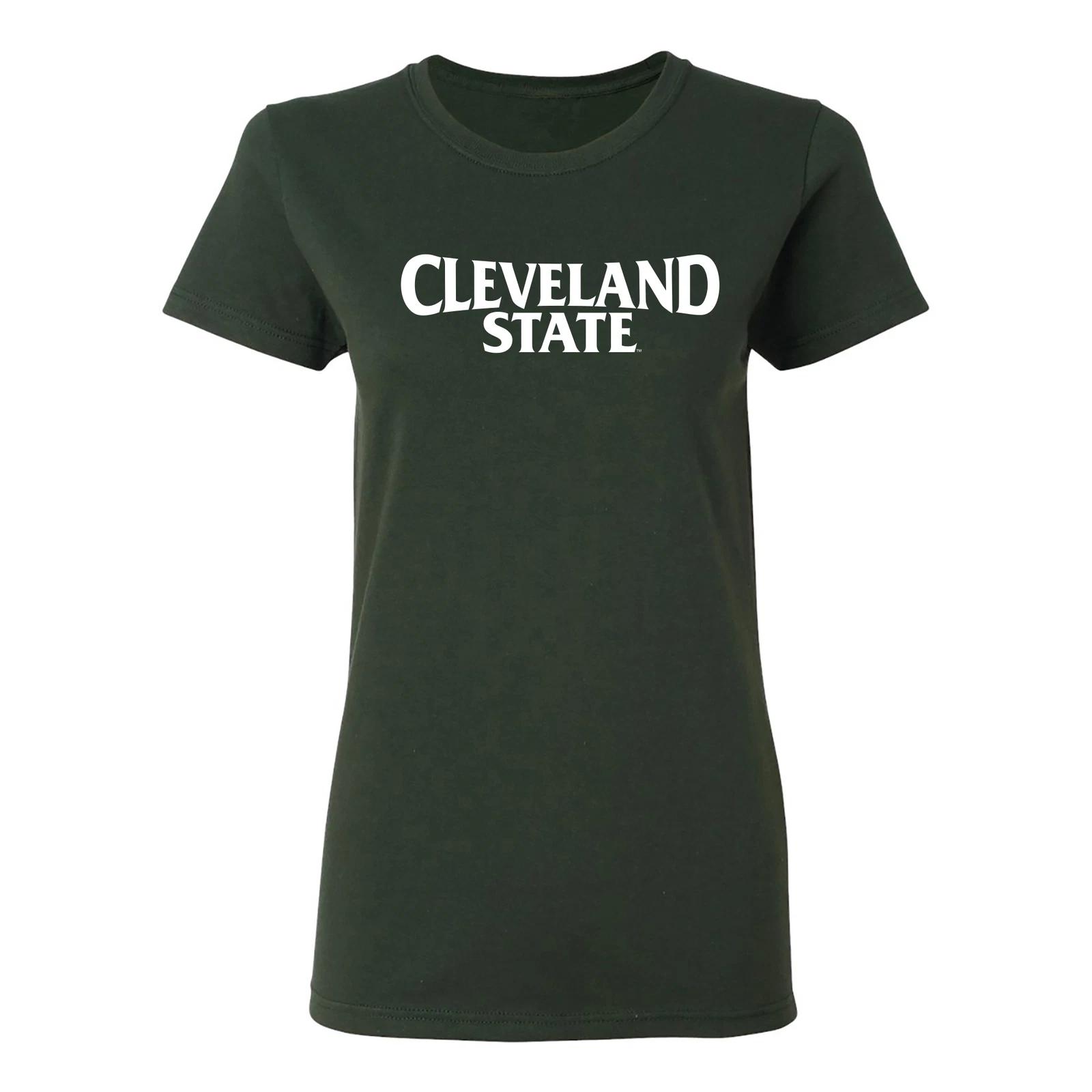 Cleveland State Vikings Basic Block Womens T Shirt - Forest 3XL