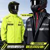 Robuster Motorrad-Regenanzug Set für Erwachsene - 5-lagig Wasserdicht Getrennte Jacke Hose Mit Abnehmbarer Kapuze Atmungsaktiv