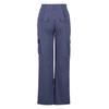 Women Cargo Pants Low-rise Multi-Pocket Design Wide Waist Retro Style Cropped Overalls Solid Color Straight Leg Work Pants