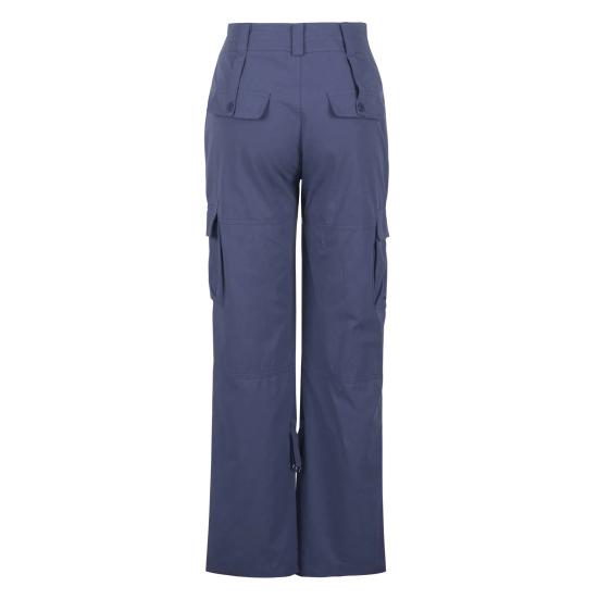 Women Cargo Pants Low-rise Multi-Pocket Design Wide Waist Retro Style Cropped Overalls Solid Color Straight Leg Work Pants