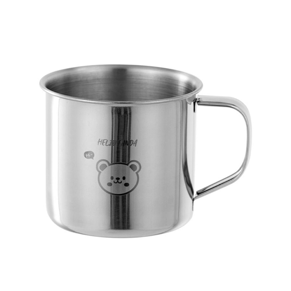 304 Stainless Steel Tea Milk Cup with Handle Children's Cup New Baby Milk Cup