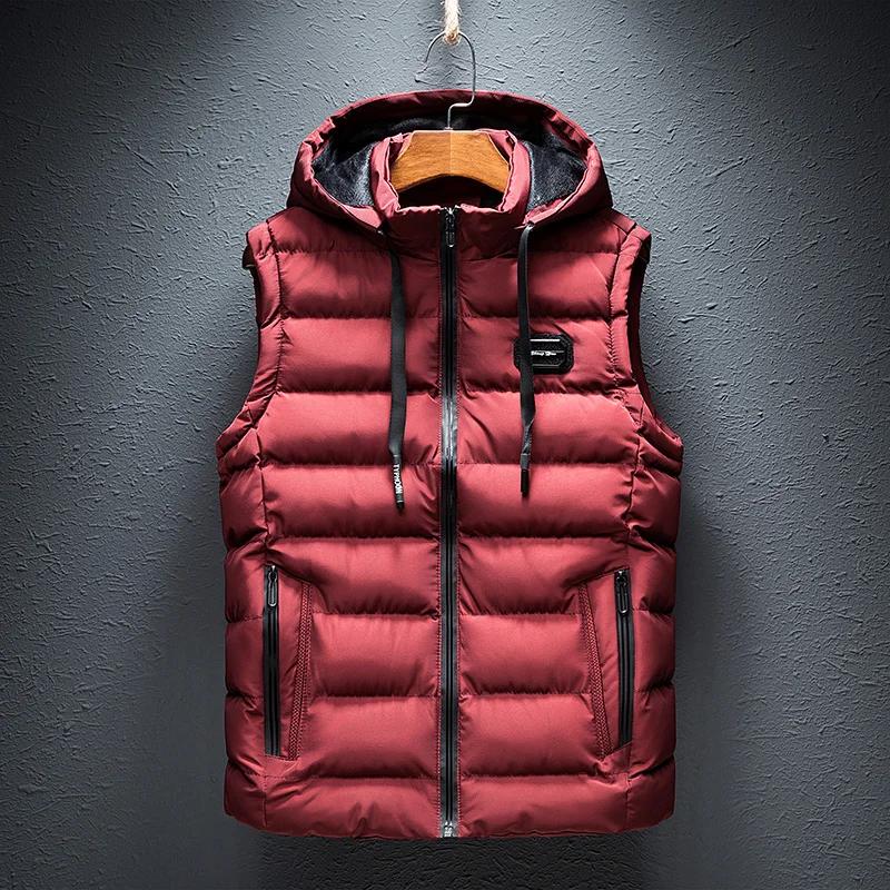 New Hooded Casual Vest Jacket for Men Autumn Winter Warm Sleeveless Jacket Fashion Comfortabel Zipper Waistcoat Plus Size