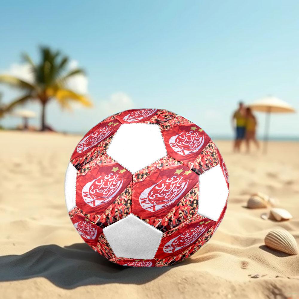 Wydad AC Size 5 Soccer Ball, Machine-Stitched PVC, Durable & High Bounce, All Ages Fit, Fan Merchandise, Matches & Outdoor Use.