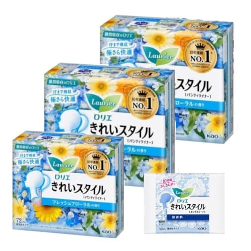 

Laurier Kirei Style Fresh Floral Scent, 72 sheets x 3 packs (216 sheets) + Bonus [.co.jp Exclusive]