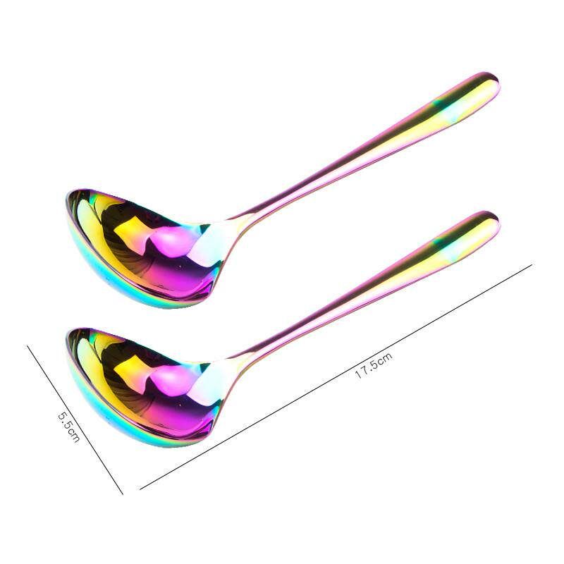 304 Stainless Steel Spoon Japanese Style Trendy Soup Spoon Long Handle Household Large Soup Spoon Short Handle Ramen Spoon
