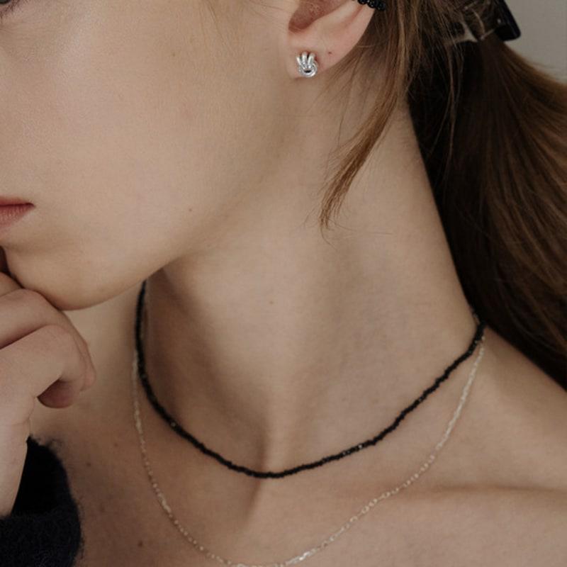 

TOU TB005 black crystal beads necklace none