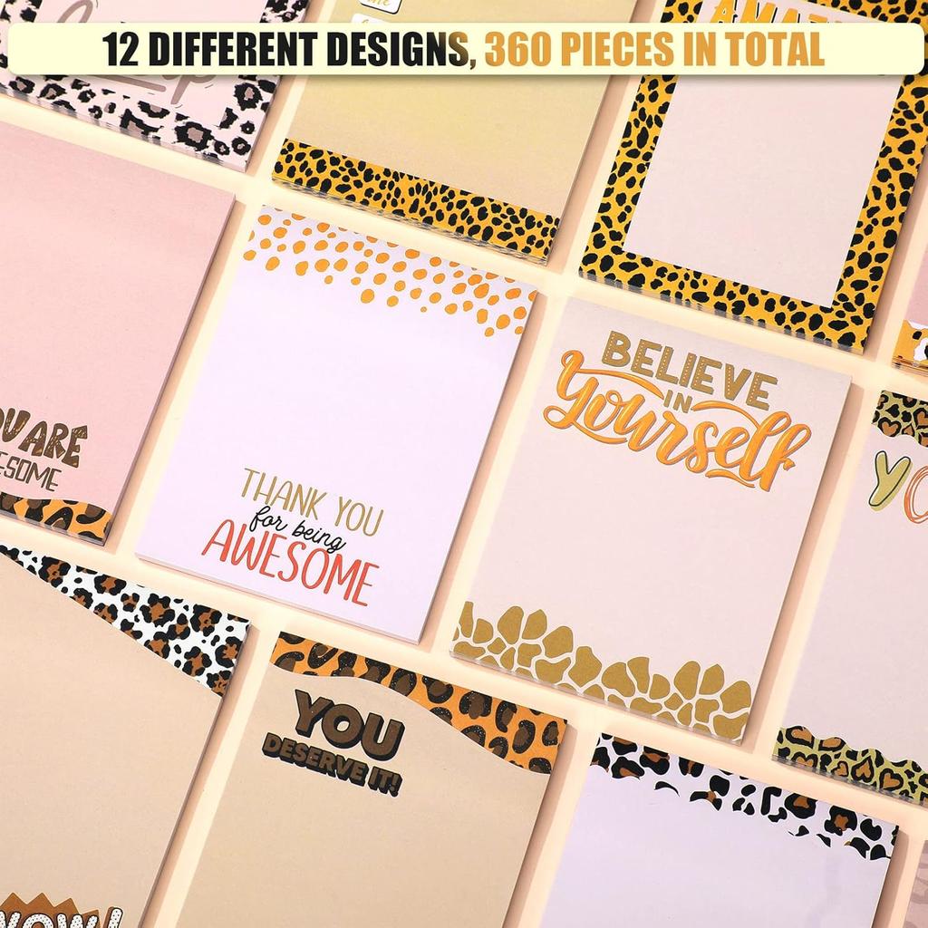12 Pieces Empowering Sticky Note Pads 3" X 4" Motivational Educator Sticky Notes Pirational Self Stick Note Pad Funny Sticky Notepad Appreciation