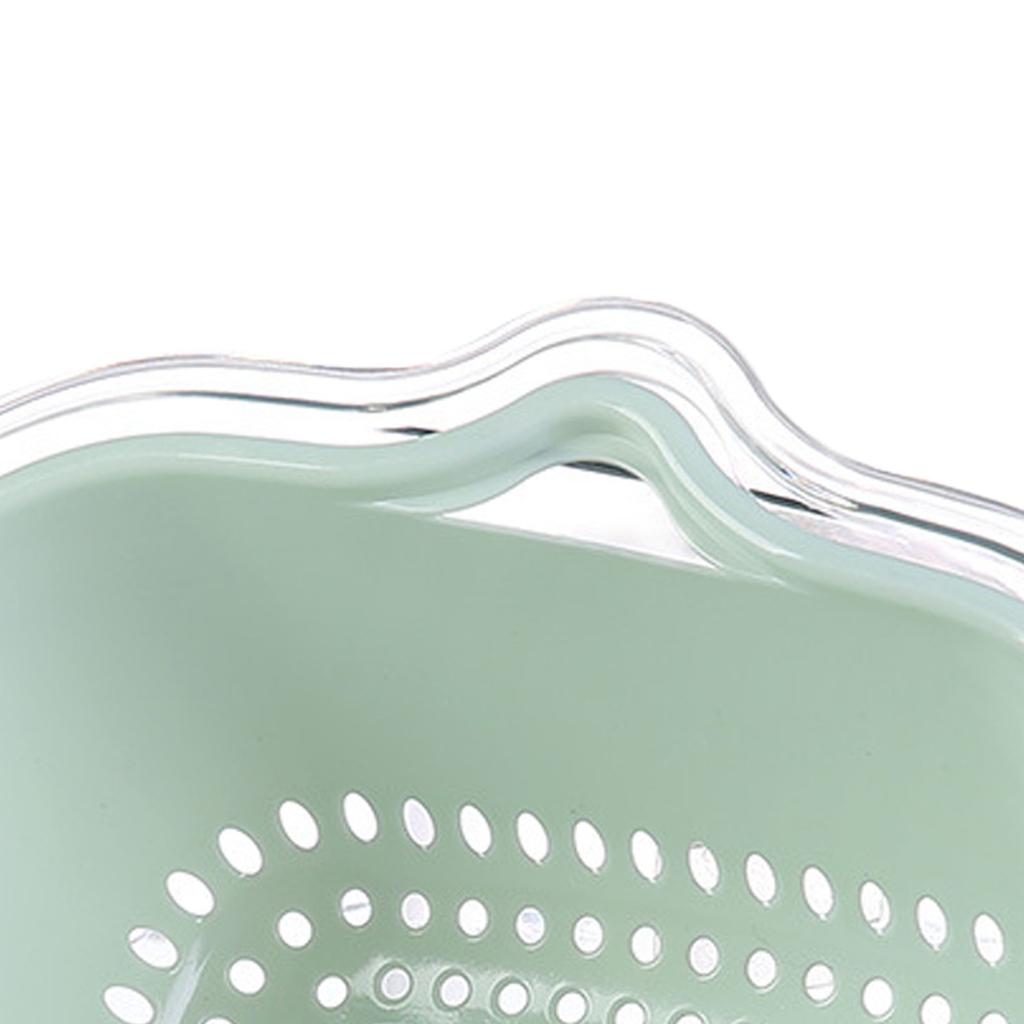 Vegetable Draining Basket Double Layered Plastic Food Fruit Bowl and Strainer Set for Kitchen